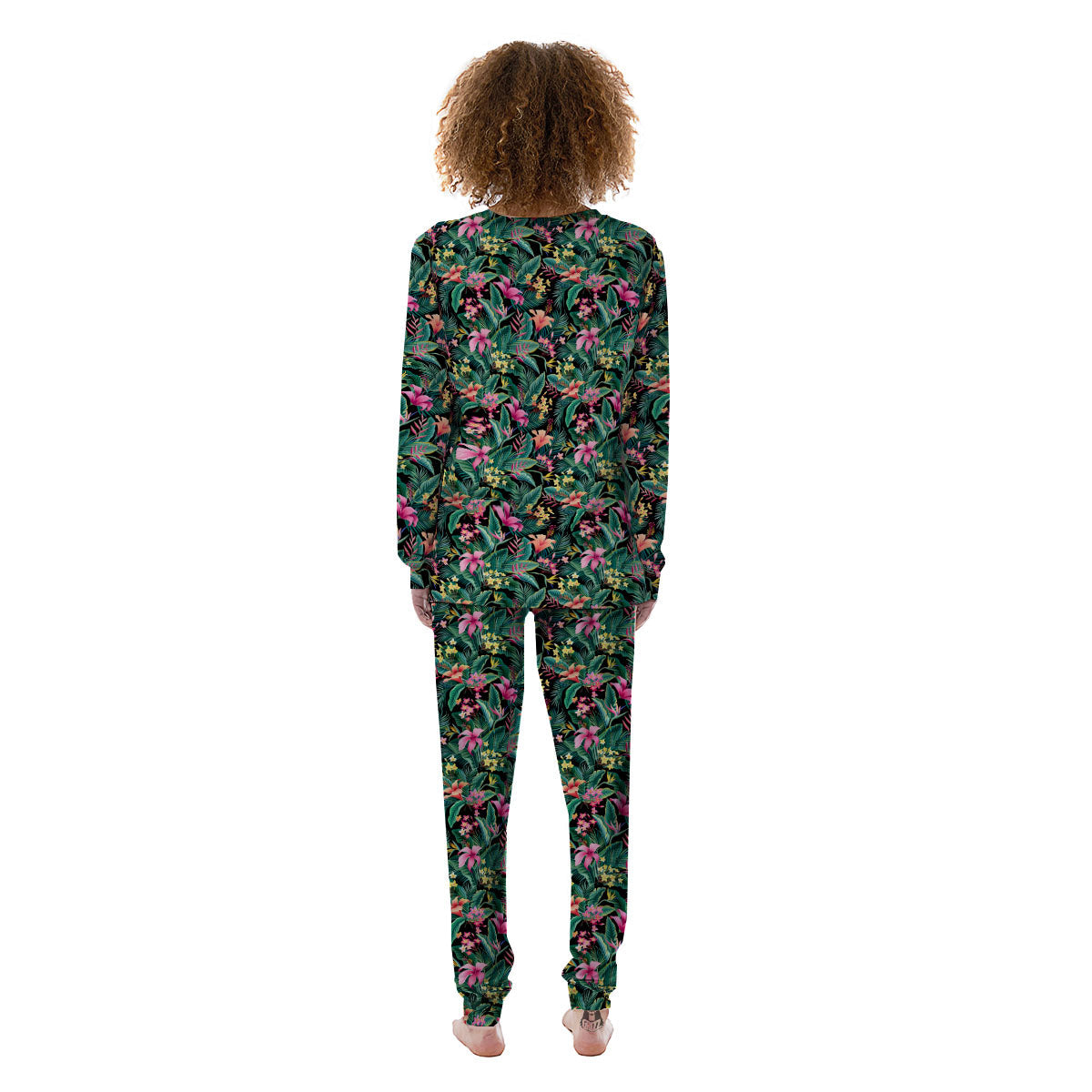 Hibiscus Exotic Tropical Print Pattern Women's Pajamas-grizzshop