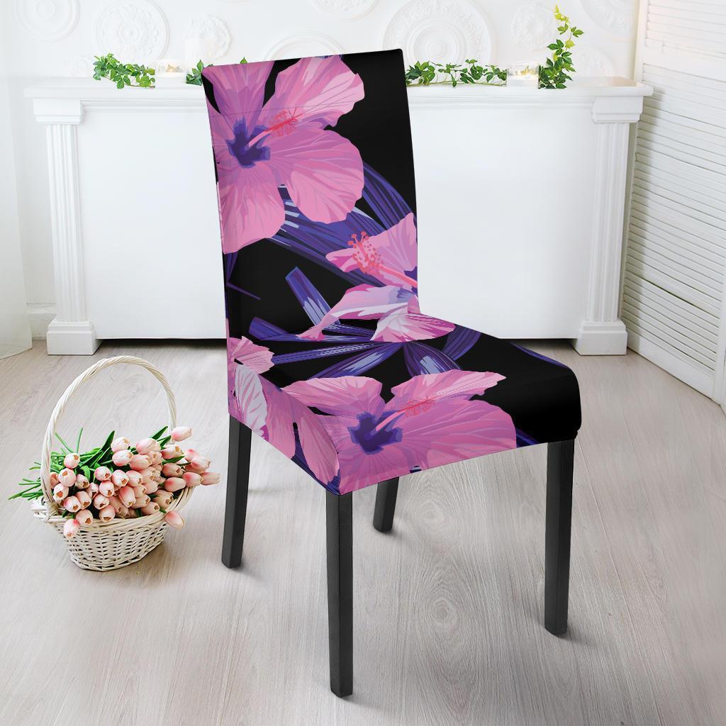 Hibiscus Floral Tropical Hawaiian Flower Palm Leaves Pattern Print Chair Cover-grizzshop