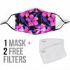 Hibiscus Floral Tropical Hawaiian Flower Palm Leaves Pattern Print Face Mask-grizzshop