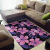 Hibiscus Floral Tropical Hawaiian Flower Palm Leaves Pattern Print Floor Mat-grizzshop