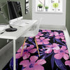 Hibiscus Floral Tropical Hawaiian Flower Palm Leaves Pattern Print Floor Mat-grizzshop