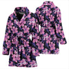 Hibiscus Floral Tropical Hawaiian Flower Palm Leaves Pattern Print Women Long Robe-grizzshop