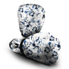 Load image into Gallery viewer, Hibiscus Floral White And Blue Print Pattern Boxing Gloves-grizzshop