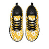 Hibiscus Flower And Camo Yellow Print Pattern Black Sneaker-grizzshop