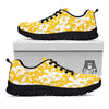 Hibiscus Flower And Camo Yellow Print Pattern Black Sneaker-grizzshop