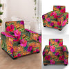 Hibiscus Flower Hawaiian Yellow Print Armchair Cover-grizzshop