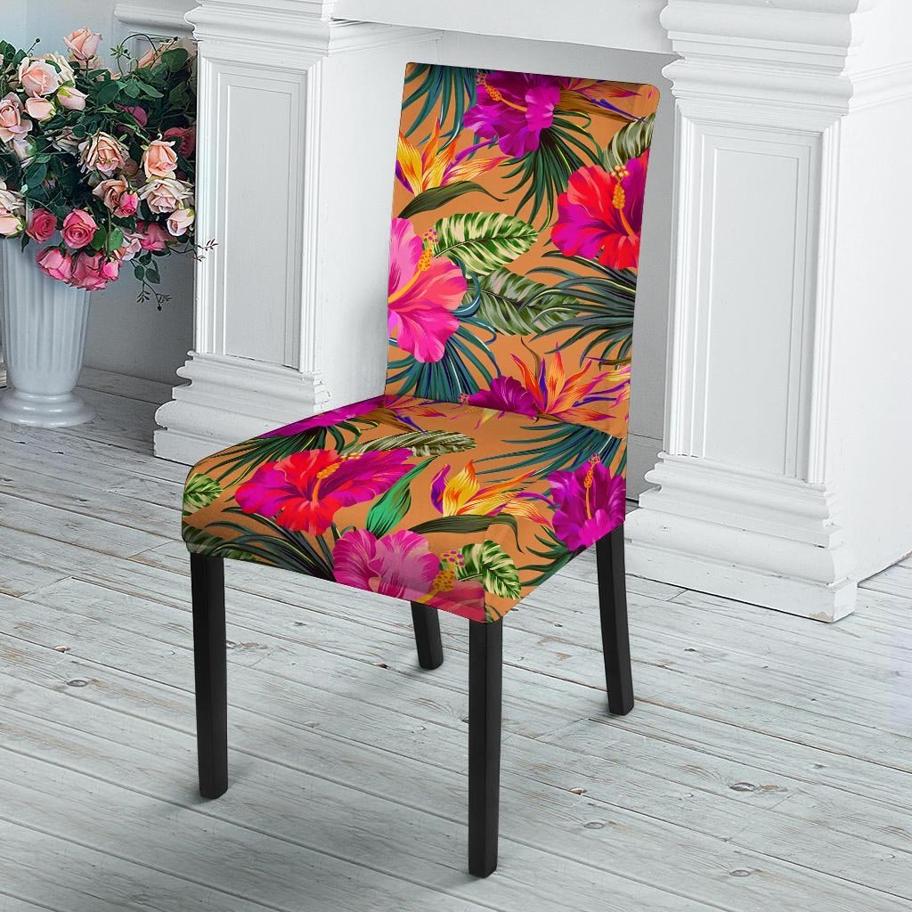 Hibiscus Flower Hawaiian Yellow Print Chair Cover-grizzshop