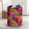 Hibiscus Flower Hawaiian Yellow Print Laundry Basket-grizzshop