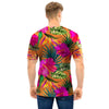 Hibiscus Flower Hawaiian Yellow Print Men T Shirt-grizzshop