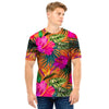 Hibiscus Flower Hawaiian Yellow Print Men T Shirt-grizzshop