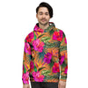 Hibiscus Flower Hawaiian Yellow Print Men's Hoodie-grizzshop