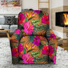 Hibiscus Flower Hawaiian Yellow Print Recliner Cover-grizzshop