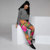 Hibiscus Flower Hawaiian Yellow Print Women's Joggers-grizzshop