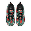 Hibiscus Flowers Tropical Print Pattern Black Sneaker-grizzshop