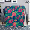 Hibiscus Hawaiian Flower Print Blanket-grizzshop