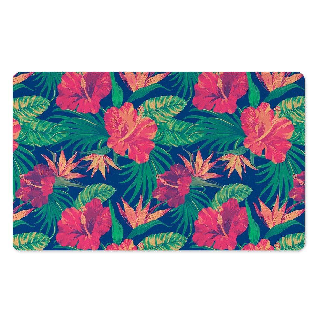 Hibiscus Hawaiian Flower Print Door Mat-grizzshop