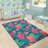 Hibiscus Hawaiian Flower Print Floor Mat-grizzshop