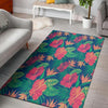 Hibiscus Hawaiian Flower Print Floor Mat-grizzshop