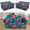 Hibiscus Hawaiian Flower Print Loveseat Cover-grizzshop