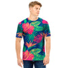 Hibiscus Hawaiian Flower Print Men T Shirt-grizzshop