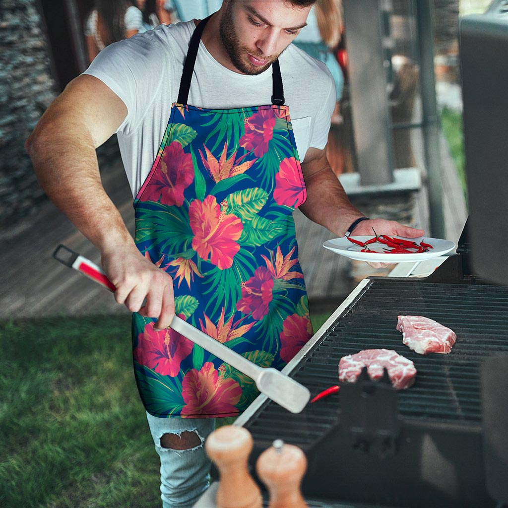 Hibiscus Hawaiian Flower Print Men's Apron-grizzshop