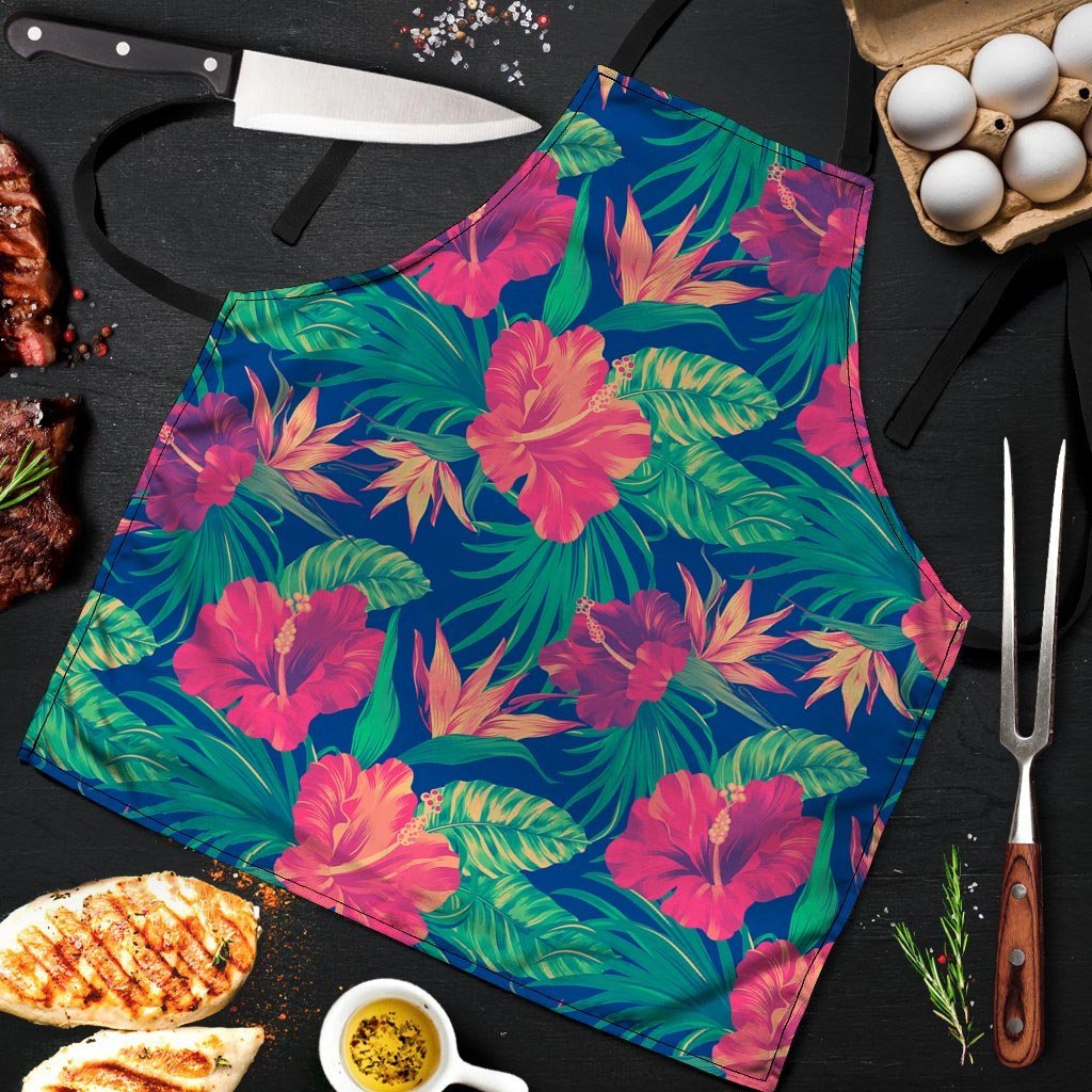 Hibiscus Hawaiian Flower Print Men's Apron-grizzshop