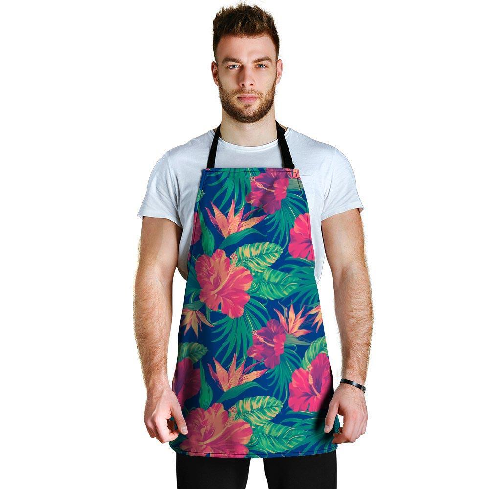 Hibiscus Hawaiian Flower Print Men's Apron-grizzshop