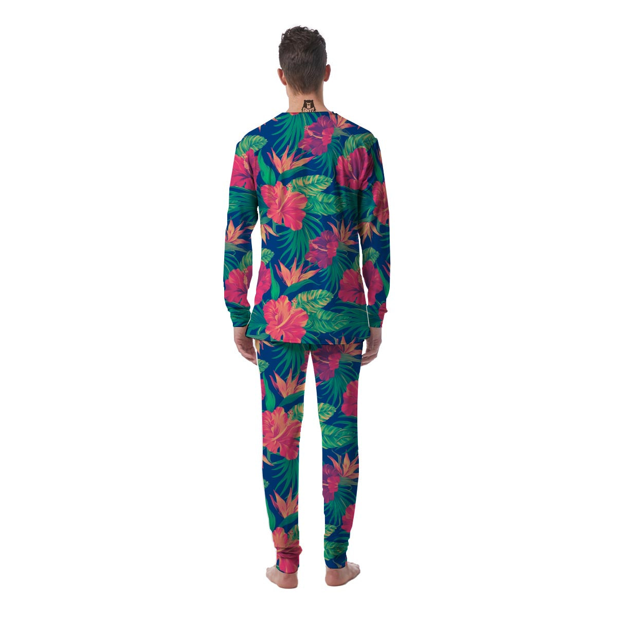 Hibiscus Hawaiian Flower Print Men's Pajamas-grizzshop