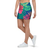 Hibiscus Hawaiian Flower Print Mini Skirt-grizzshop