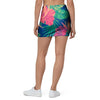 Hibiscus Hawaiian Flower Print Mini Skirt-grizzshop