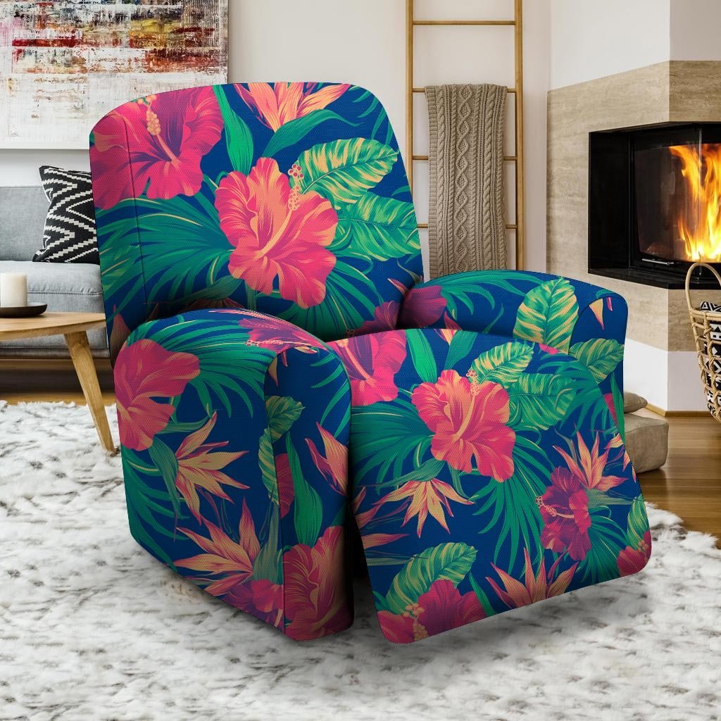 Hibiscus Hawaiian Flower Print Recliner Cover-grizzshop