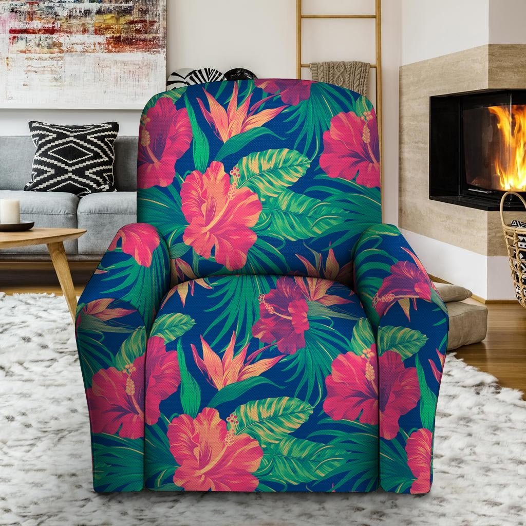 Hibiscus Hawaiian Flower Print Recliner Cover-grizzshop