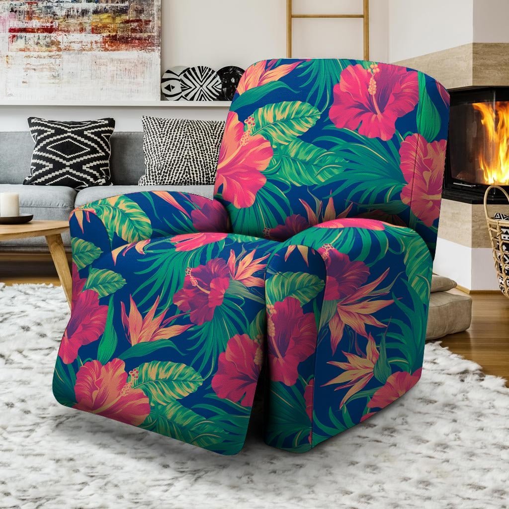 Hibiscus Hawaiian Flower Print Recliner Cover-grizzshop