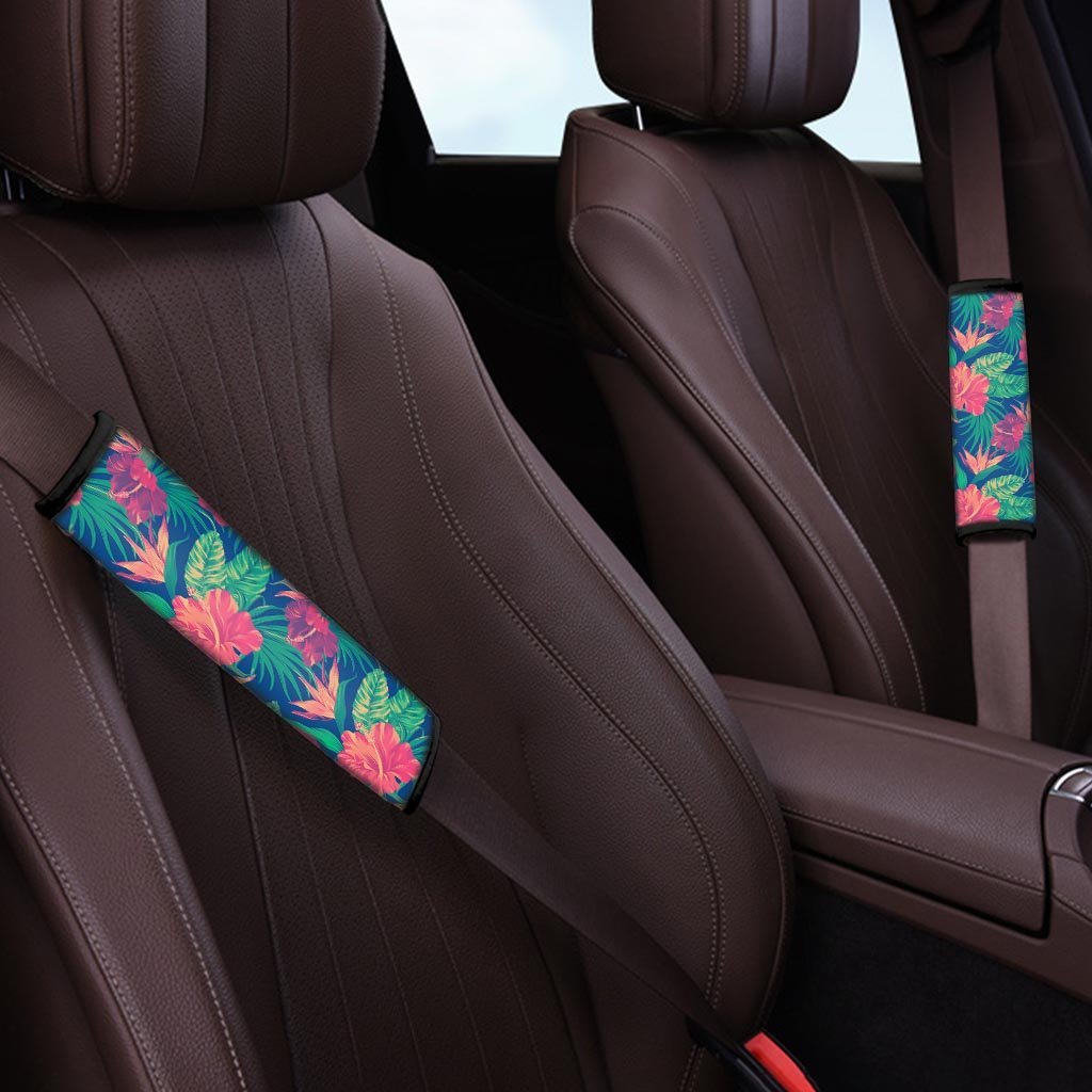 Hibiscus Hawaiian Flower Print Seat Belt Cover-grizzshop