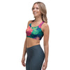 Hibiscus Hawaiian Flower Print Sports Bra-grizzshop