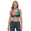 Hibiscus Hawaiian Flower Print Sports Bra-grizzshop