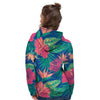 Hibiscus Hawaiian Flower Print Women's Hoodie-grizzshop