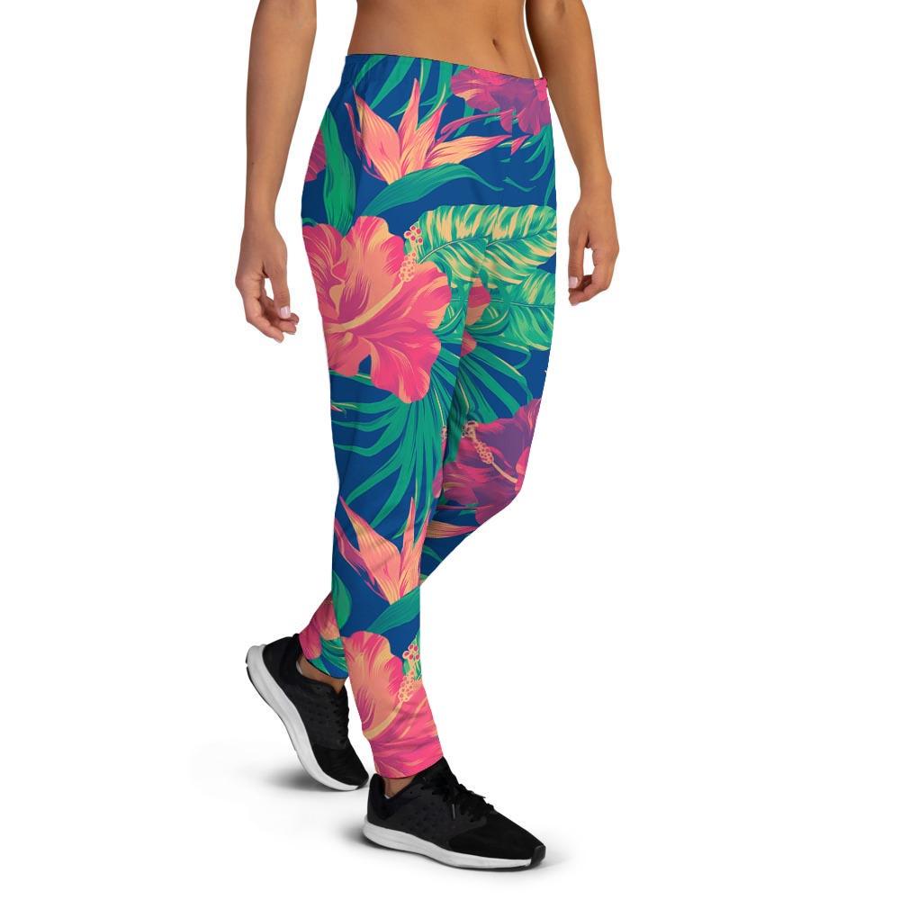 Hibiscus Hawaiian Flower Print Women's Joggers-grizzshop