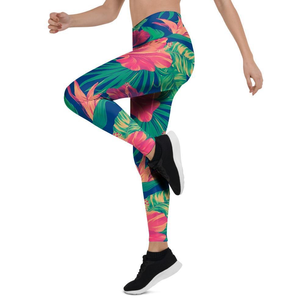 Hibiscus Hawaiian Flower Print Women's Leggings-grizzshop