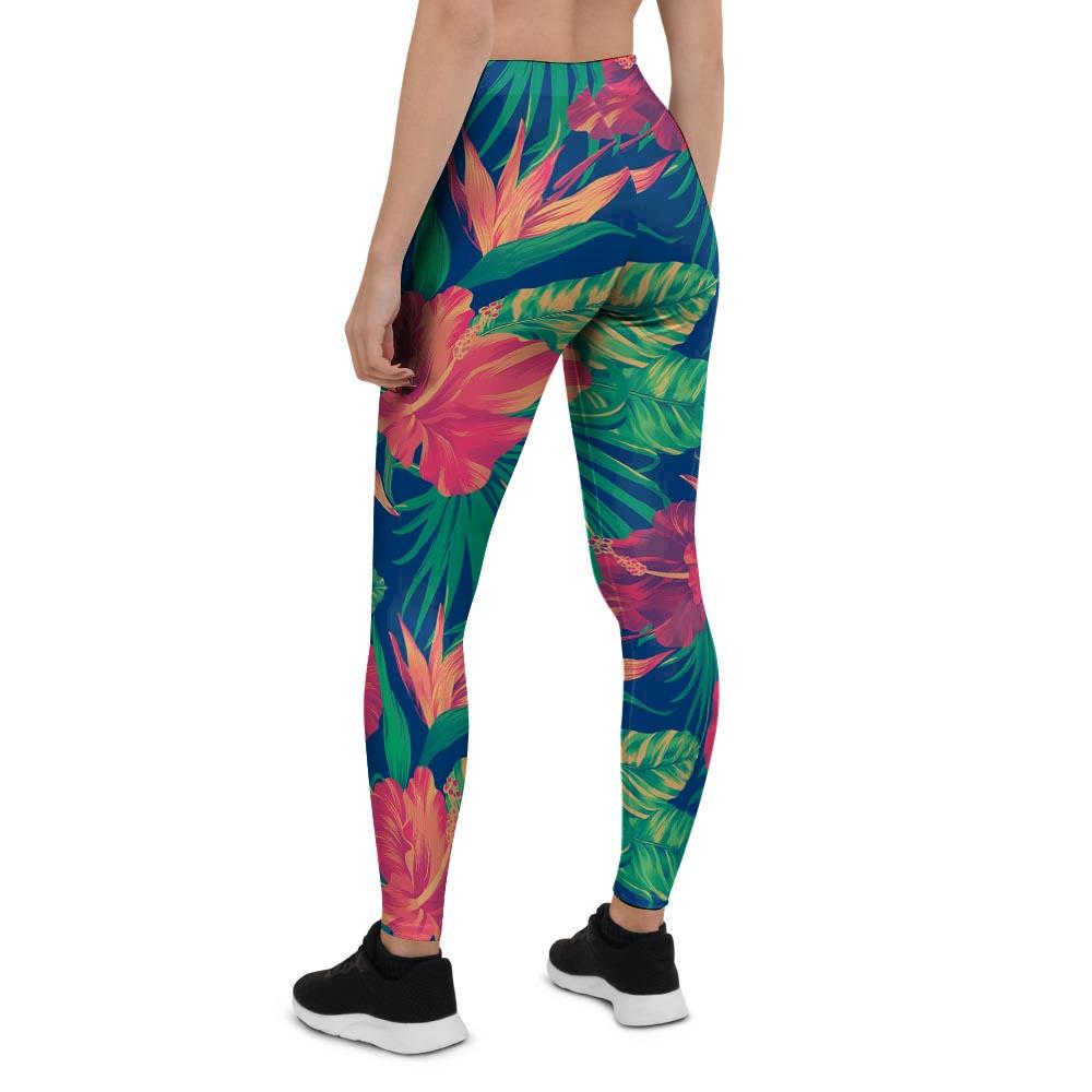 Hibiscus Hawaiian Flower Print Women's Leggings-grizzshop