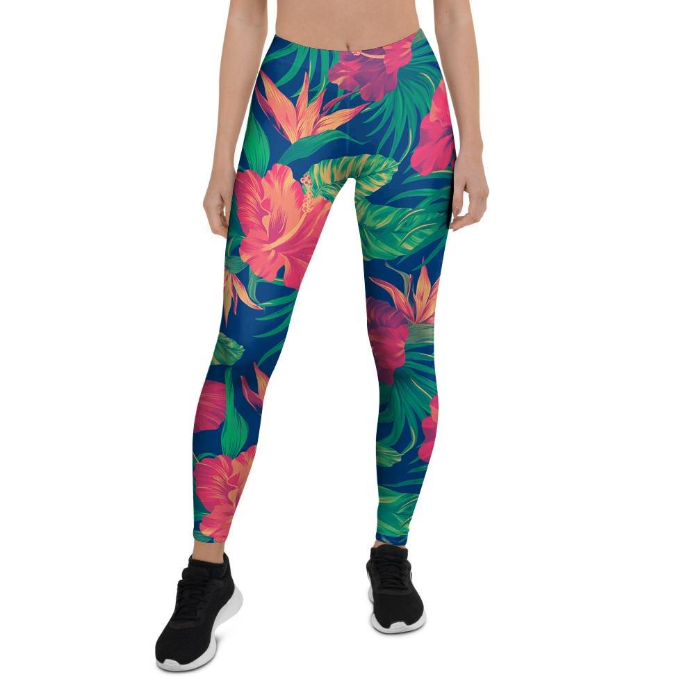 Hibiscus Hawaiian Flower Print Women's Leggings-grizzshop