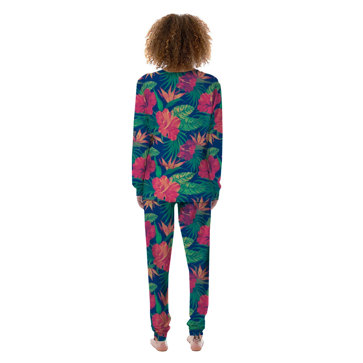 Hibiscus Hawaiian Flower Print Women's Pajamas-grizzshop