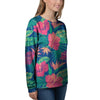 Hibiscus Hawaiian Flower Print Women's Sweatshirt-grizzshop