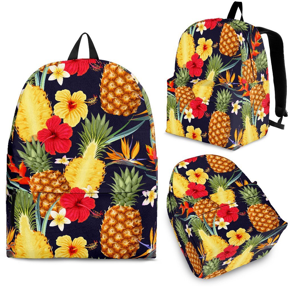 Hibiscus Jungle Pineapple Pattern Backpack-grizzshop
