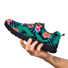 Hibiscus Leaves Tropical Print Pattern Black Sneaker-grizzshop