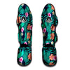 Hibiscus Leaves Tropical Print Pattern Muay Thai Shin Guards-grizzshop