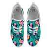 Hibiscus Leaves Tropical Print Pattern White Athletic Shoes-grizzshop