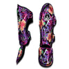 Hibiscus Purple Tropical Print Pattern Muay Thai Shin Guards-grizzshop