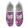 Hibiscus Purple Tropical Print Pattern White Athletic Shoes-grizzshop