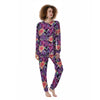 Hibiscus Purple Tropical Print Pattern Women's Pajamas-grizzshop